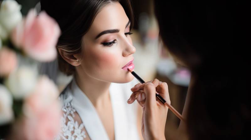 新娘妆容特写图片