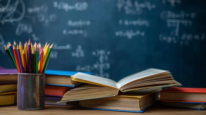 书本与铅笔的课堂图片