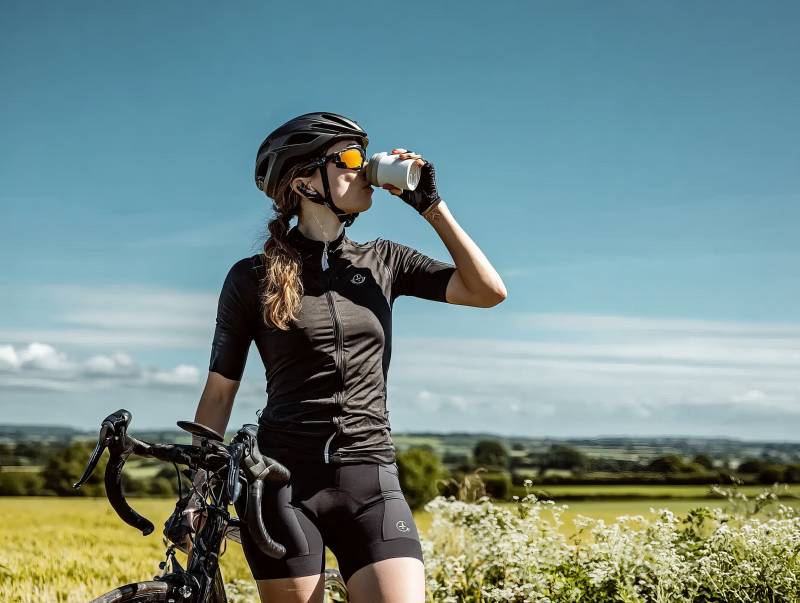 骑行者畅饮补水图片