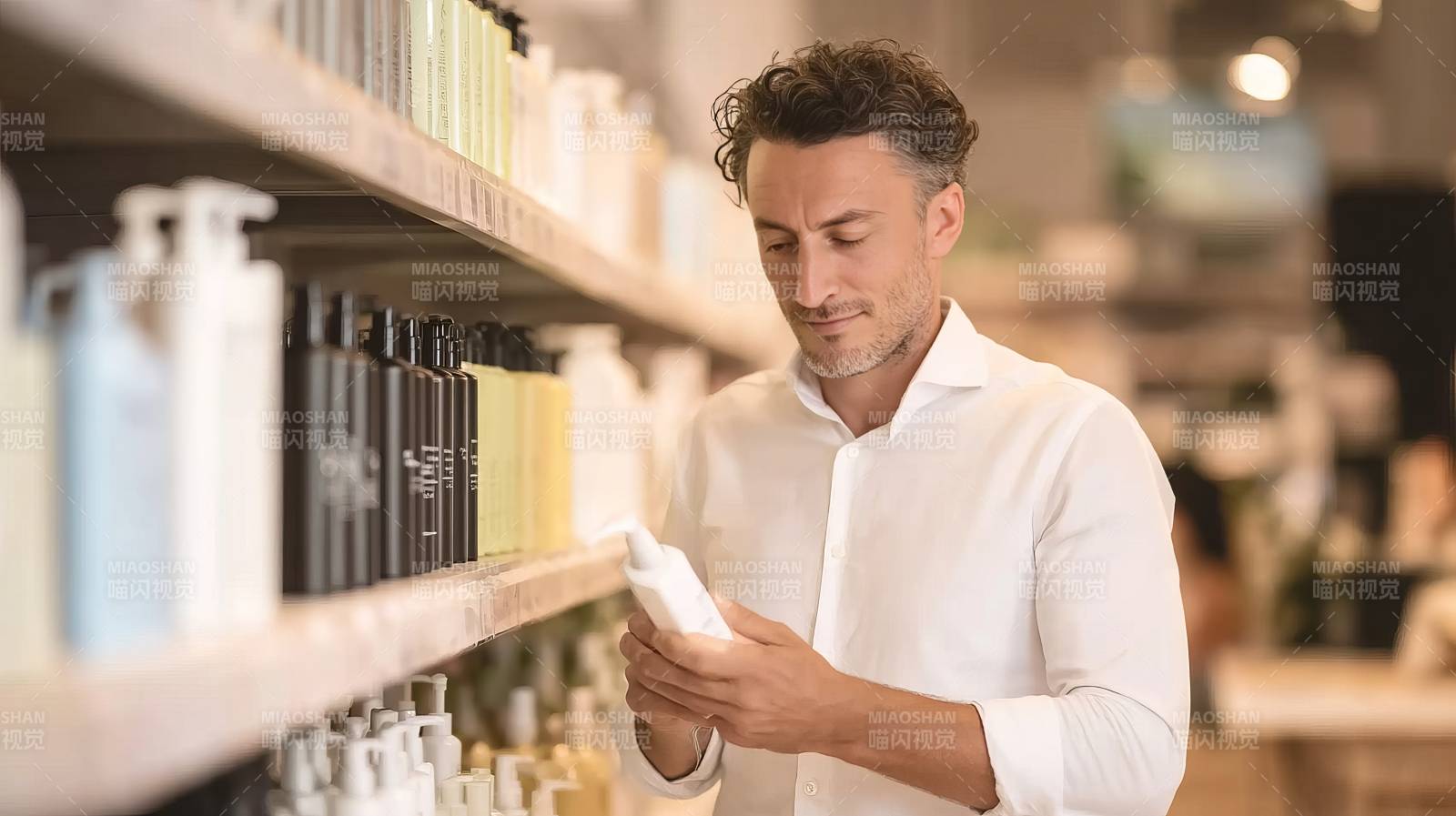 男士挑选洗护用品图片