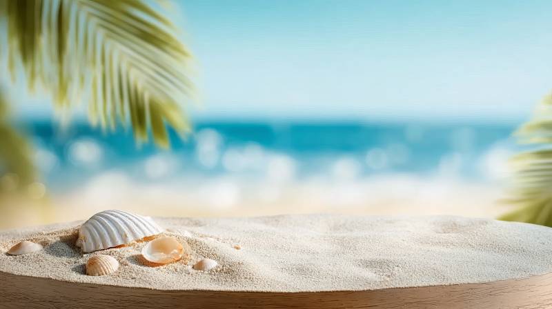 沙滩贝壳海景图片