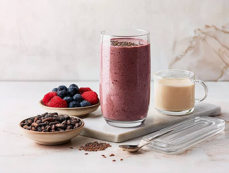 紫莓奶昔配坚果图片