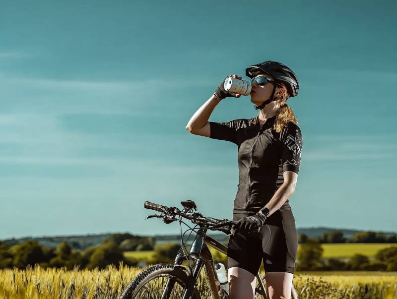 骑行补水瞬间图片