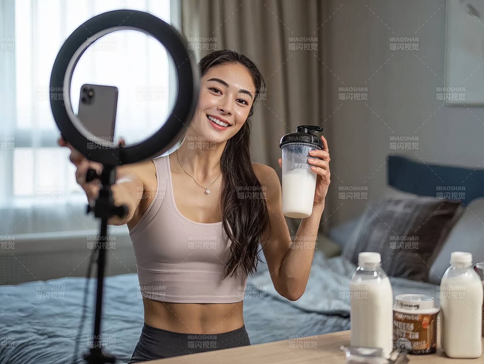 健身博主分享蛋白奶图片