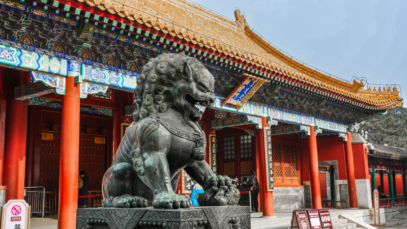 故宫石狮守门图片