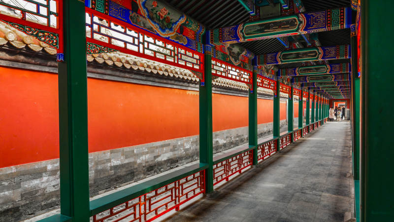 故宫长廊美景图片