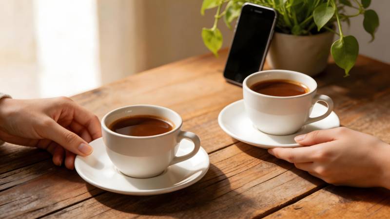 共饮一杯咖啡图片