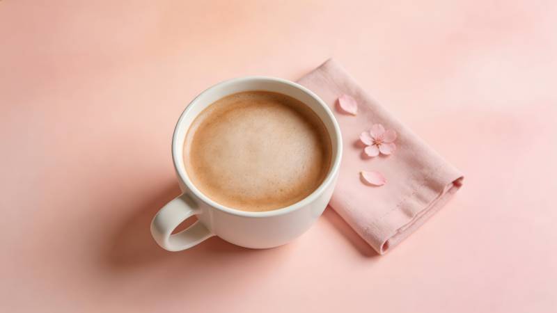 咖啡与花的静谧时光图片