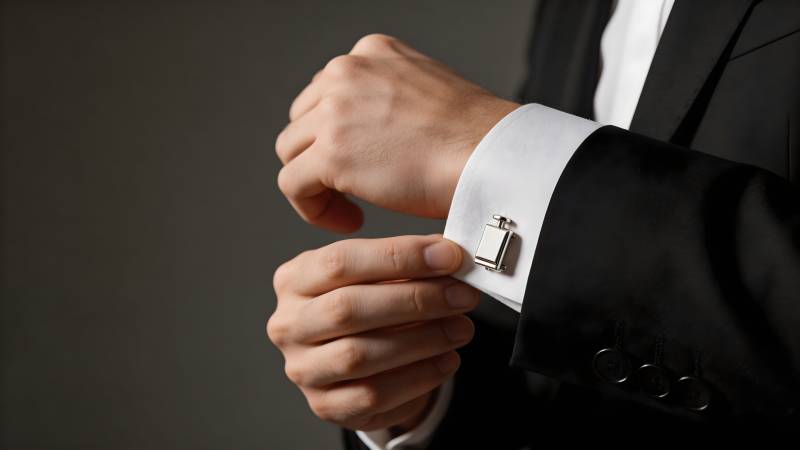 绅士调整袖扣图片