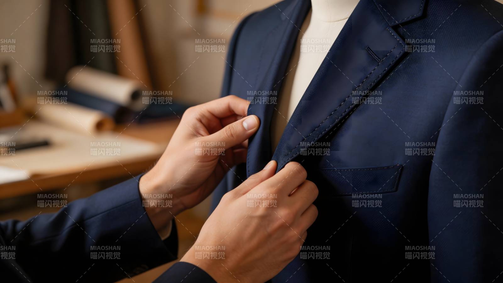 定制西服细节展示图片