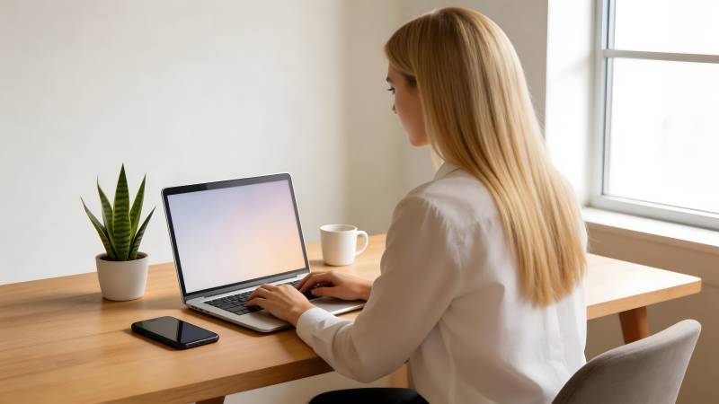 专注工作的女性图片