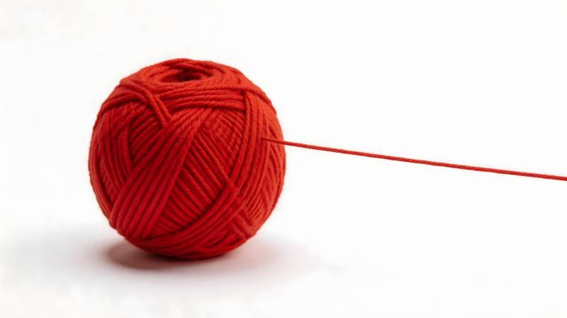 红色毛线球图片