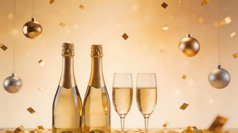 香槟庆贺新年图片