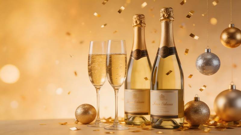 香槟庆祝新年图片