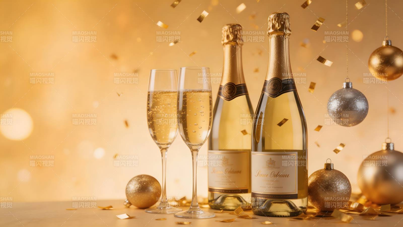 香槟庆祝新年图片