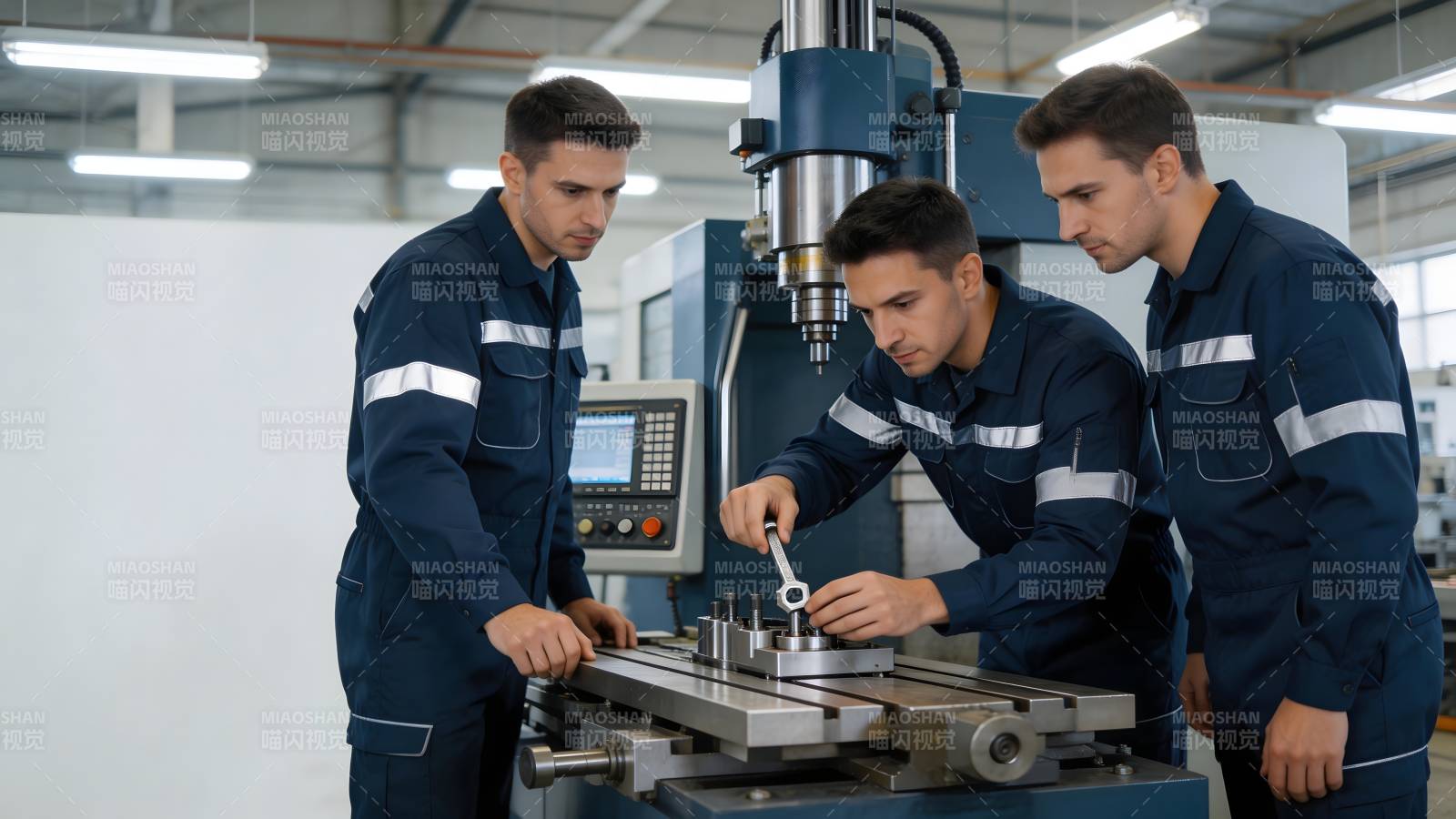 工人操作机床图片