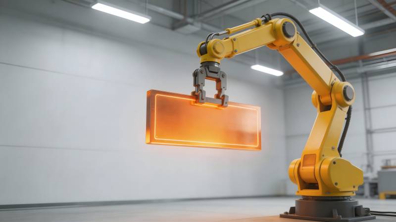 机械臂搬运发光板图片