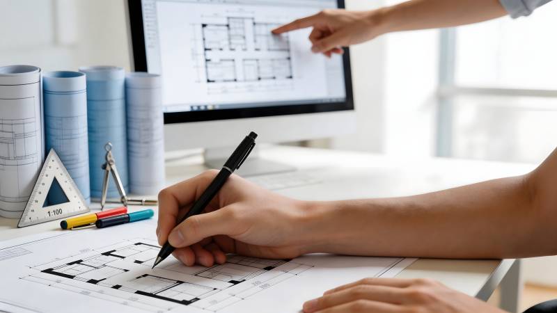 建筑设计绘图现场图片