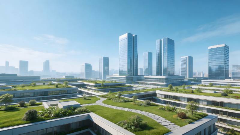 现代都市绿洲图片