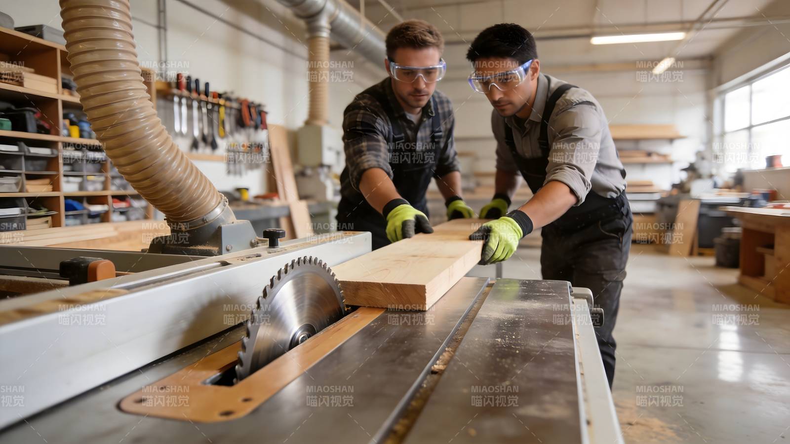 木工车间精准切割图片