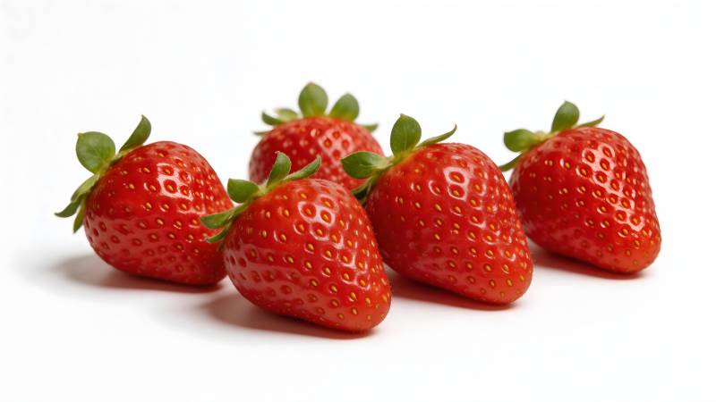 鲜红草莓五颗图片