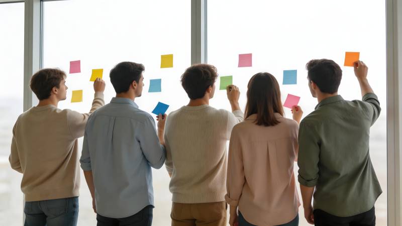 团队协作贴便签图片