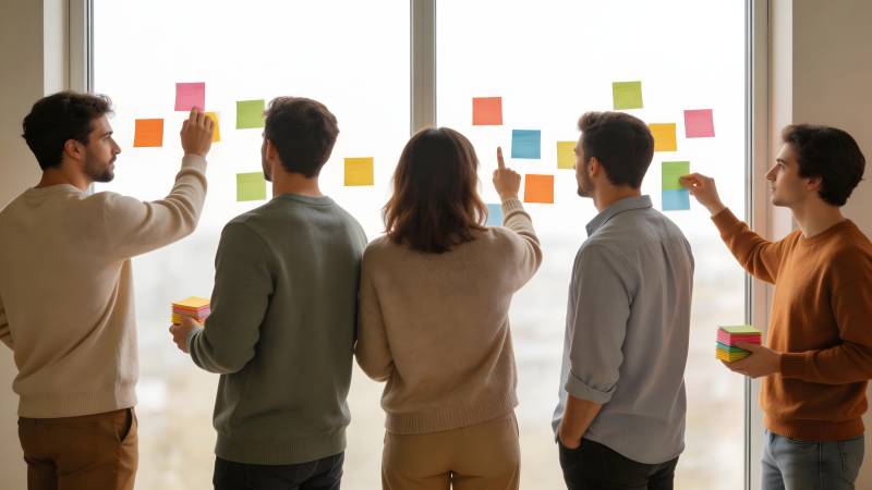 团队协作贴便签图片