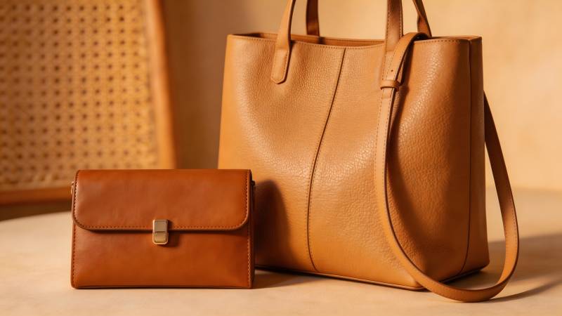 简约皮质手袋套装图片