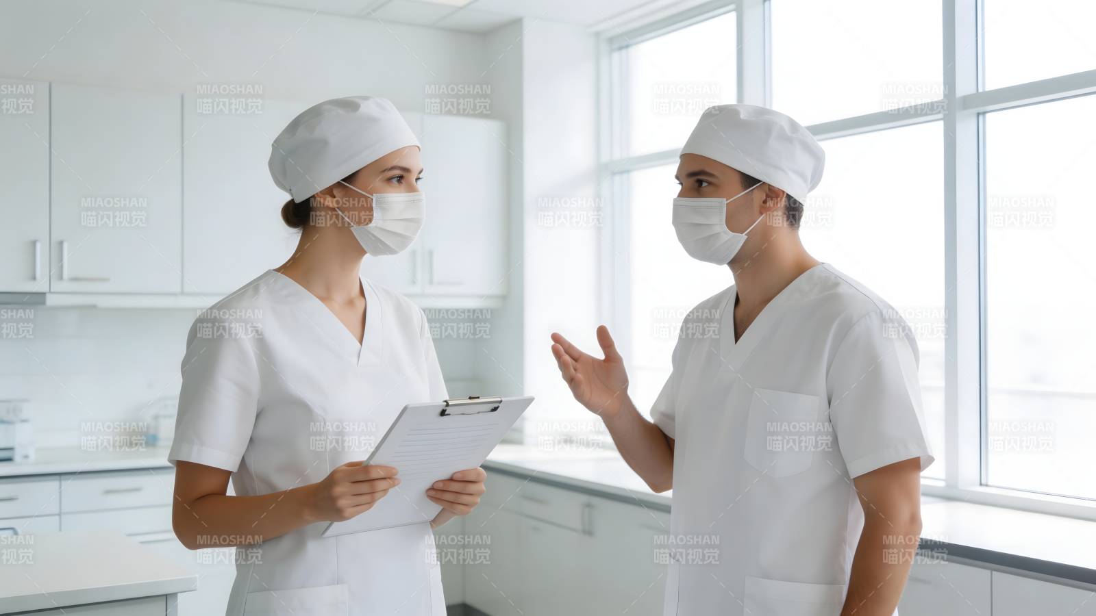 医护人员交流工作图片