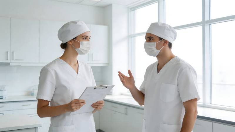 医护人员交流工作图片