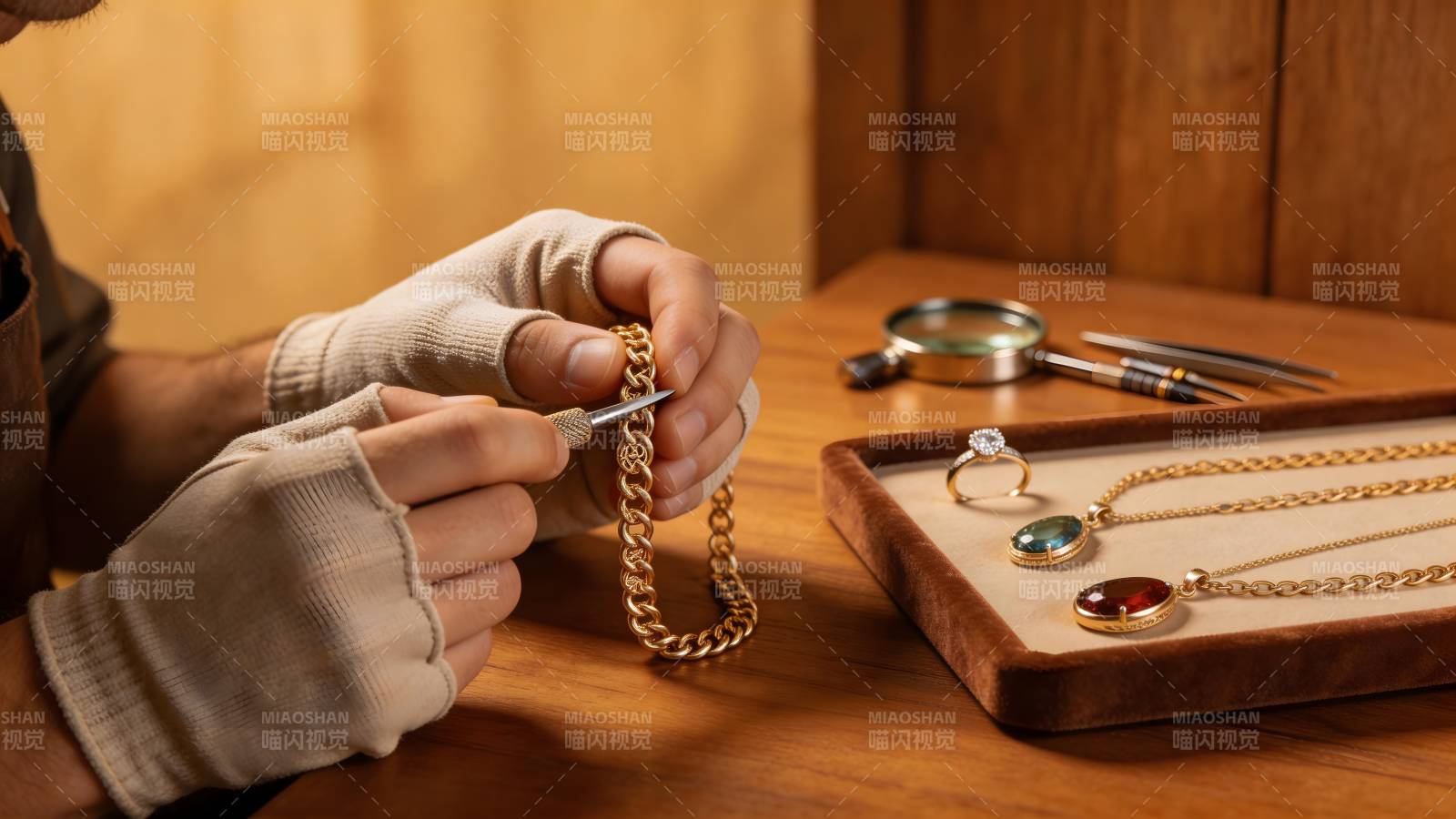 匠人精心修复金链图片