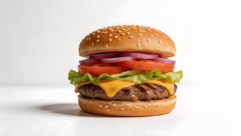 美味汉堡特写图片