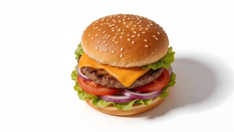 美味汉堡特写图片