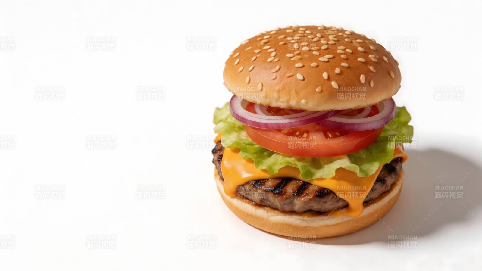 美味汉堡特写图片