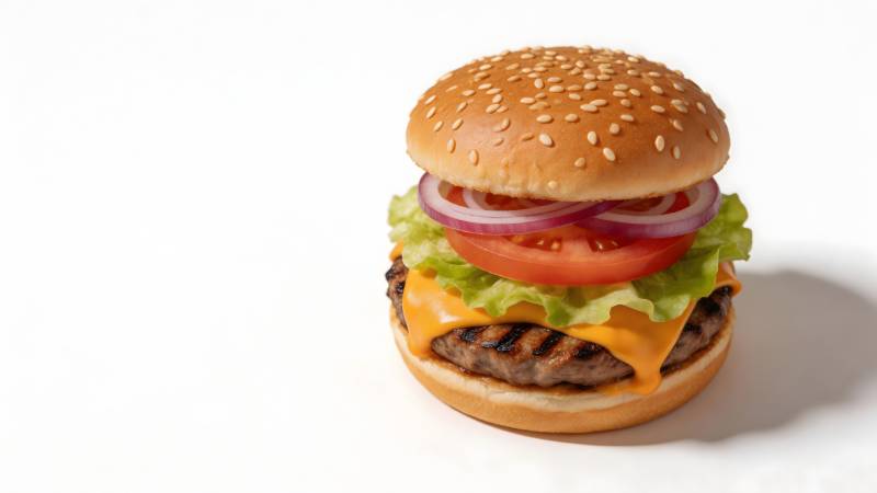 美味汉堡特写图片