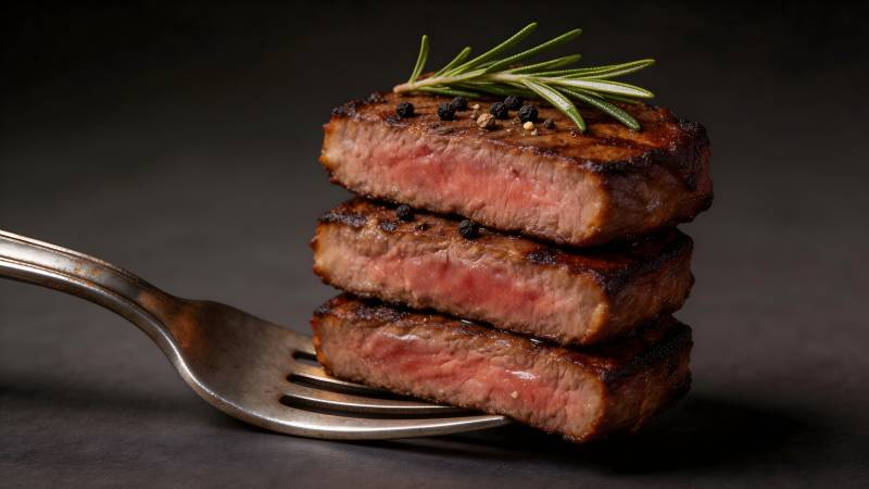 香煎牛排配迷迭香图片
