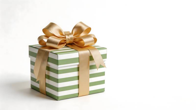 绿白条纹礼盒图片