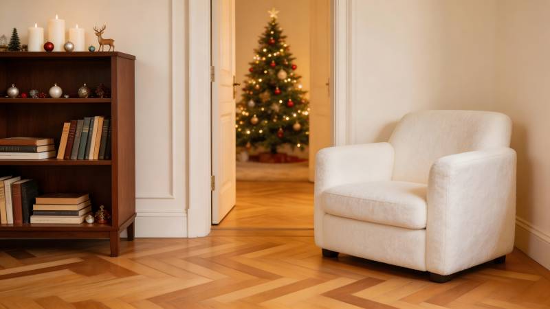 圣诞温馨客厅一角图片