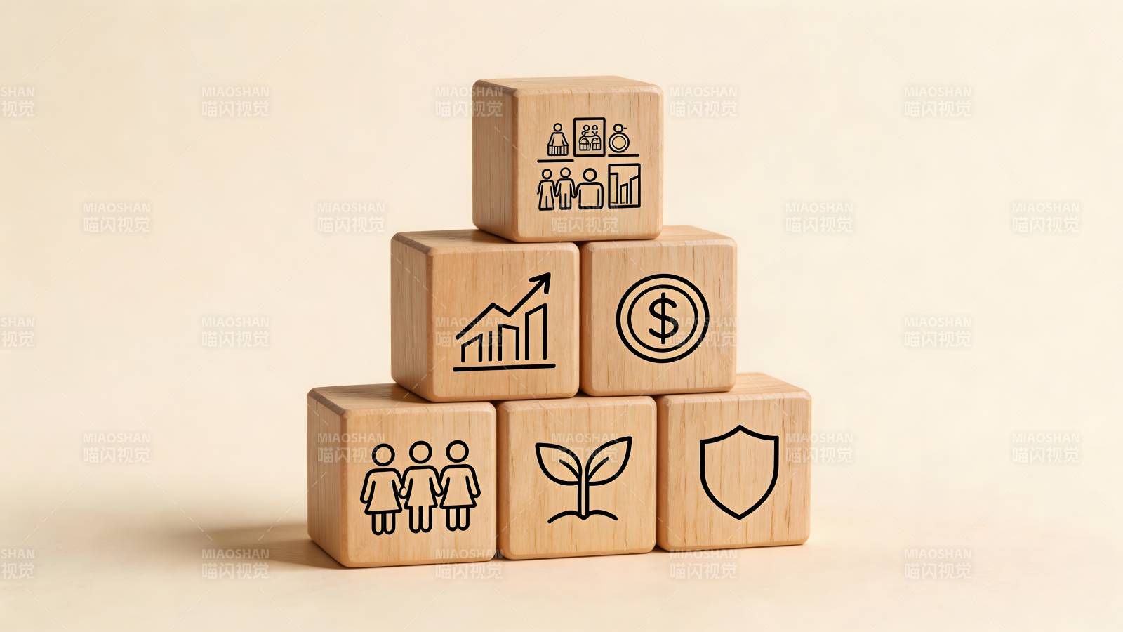 木块上的生活符号图片