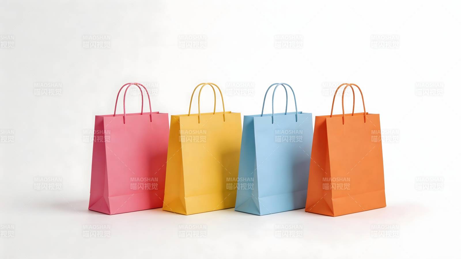 彩色购物袋排列图片