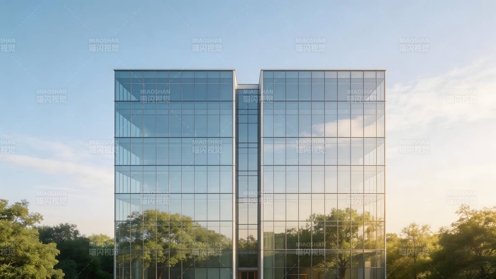 现代玻璃建筑双塔图片