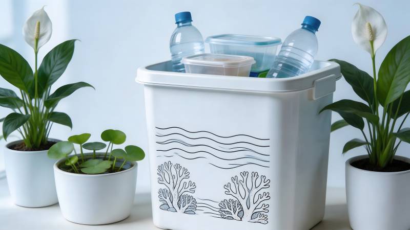 清新绿植伴水桶图片