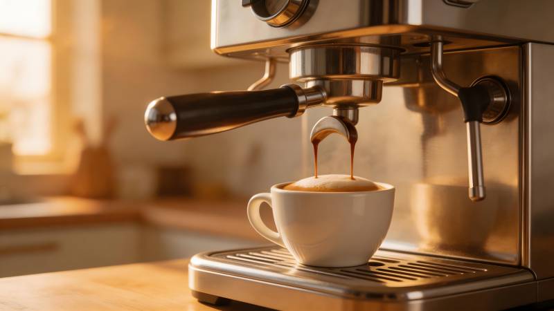 咖啡机萃取香浓咖啡图片