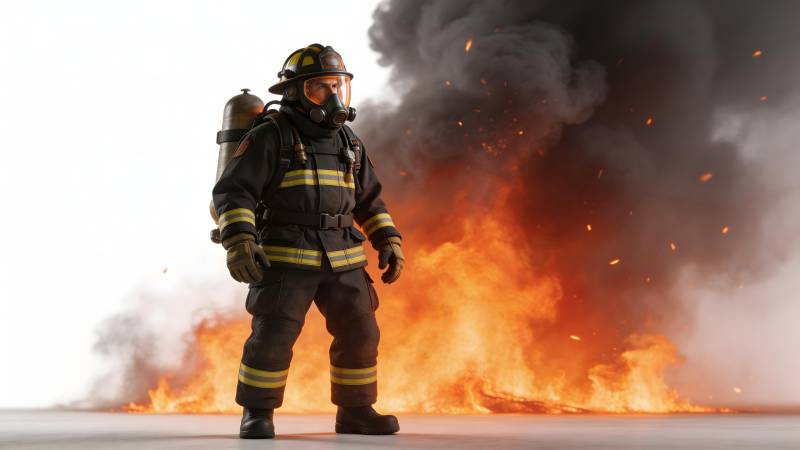 消防员勇斗烈火图片