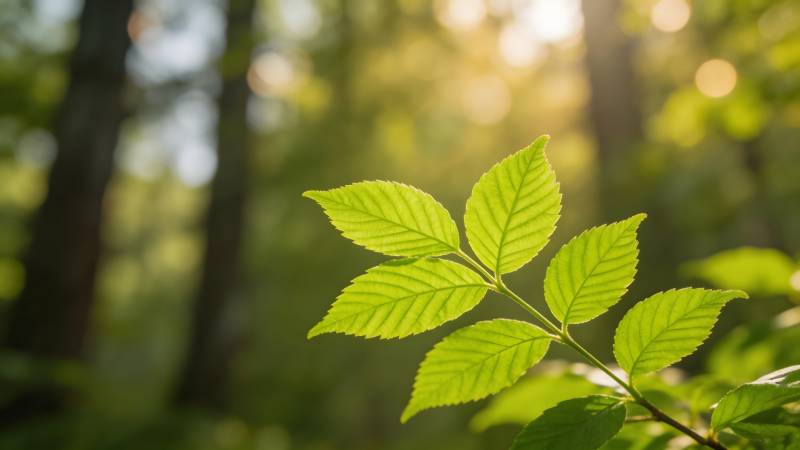 绿叶映林光图片