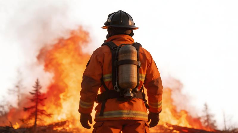 消防员勇战烈火图片