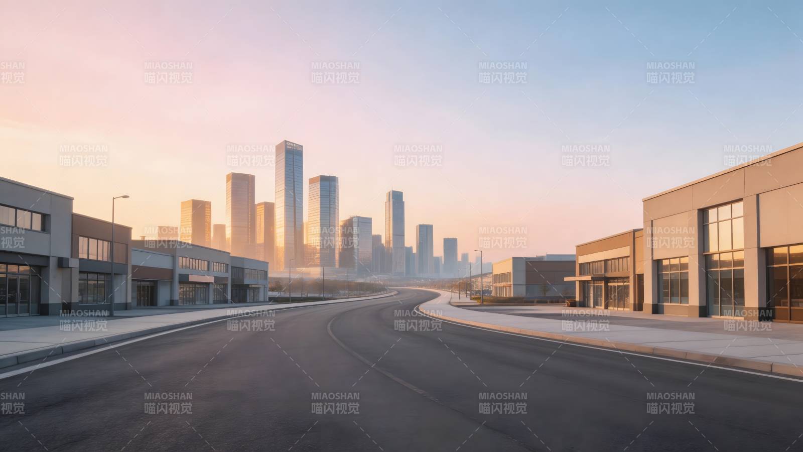 城市晨曦大道图片