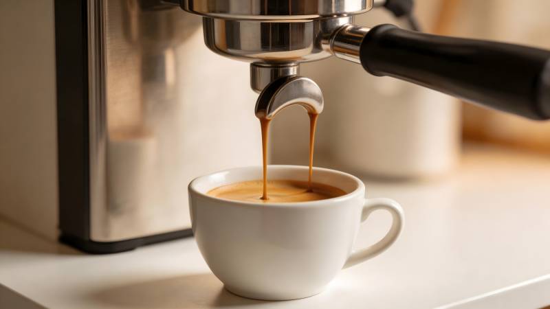 咖啡机萃取浓缩咖啡图片