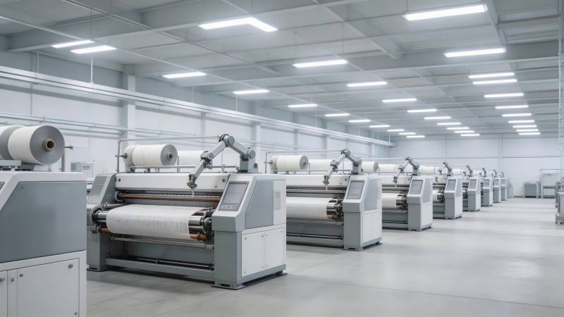 现代化纺织车间图片