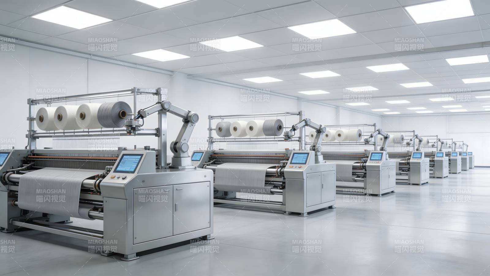 现代化纺织车间图片